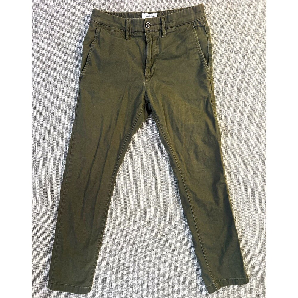 Goodfellow & Co Men’s Green Chino Pants 30W Slim Tapered Stretch Twill